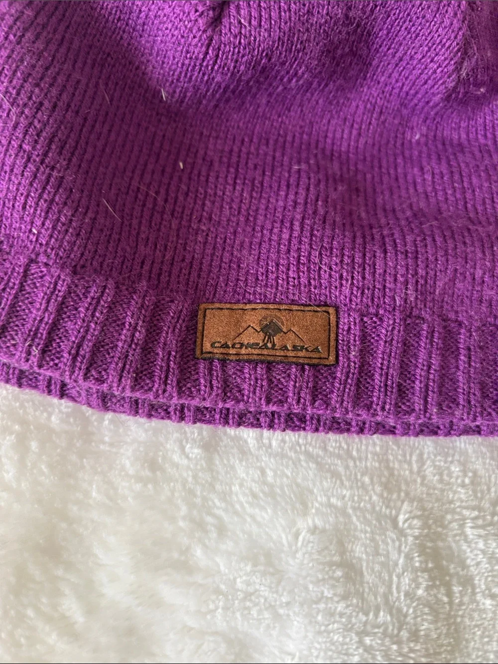 Cachealaska Kids Purple Knit Beanie Hat